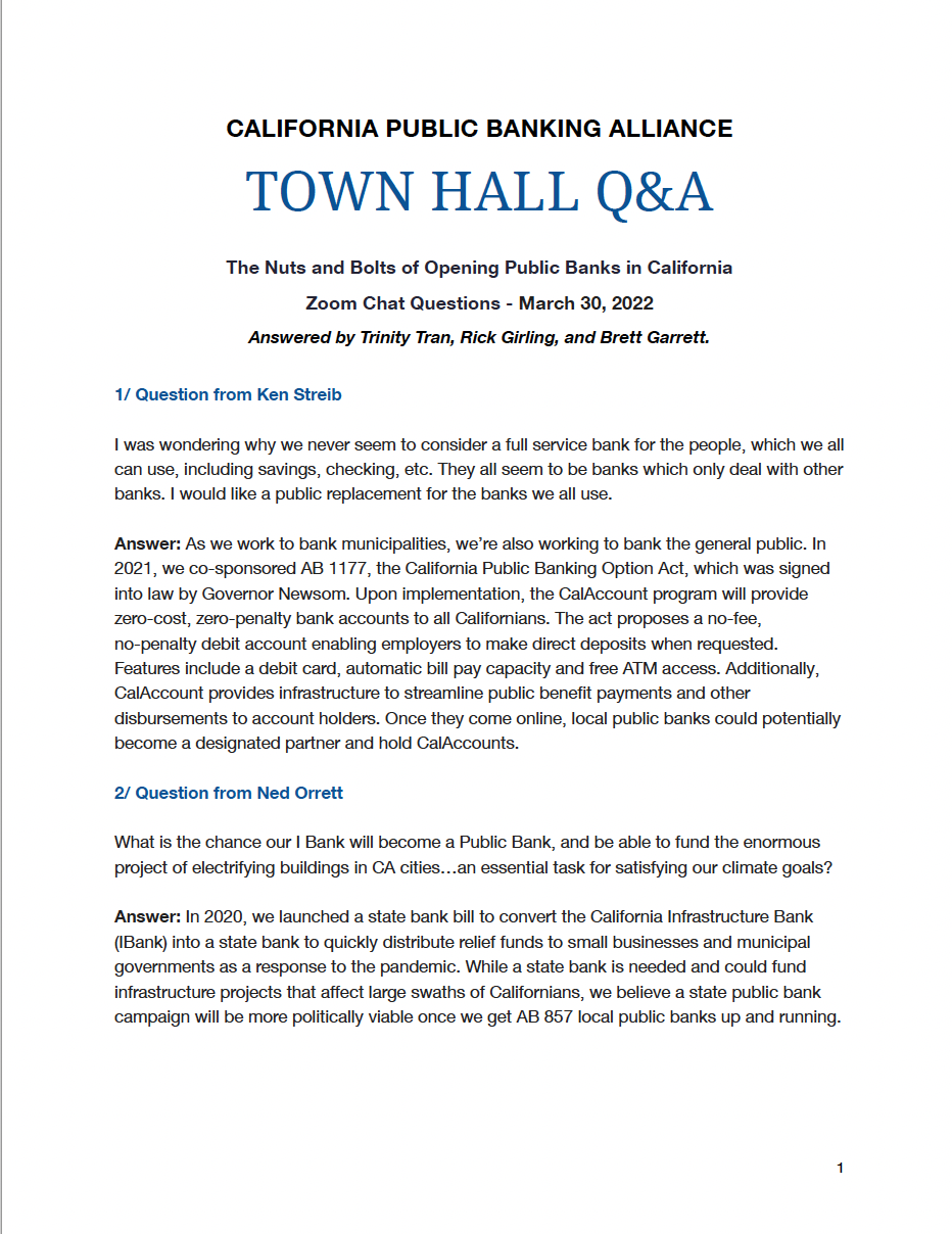 You are currently viewing Town Hall Q&A